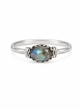 S925 Labradorite East West Legacy Ring
